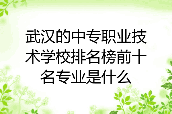 武汉的中专职业技术学校排名榜前十名专业是什么