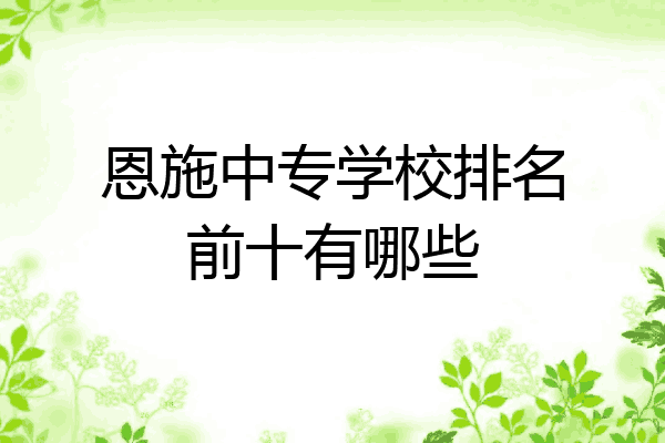 恩施中专学校排名前十有哪些