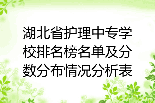 湖北省护理中专学校排名榜名单及分数分布情况分析表
