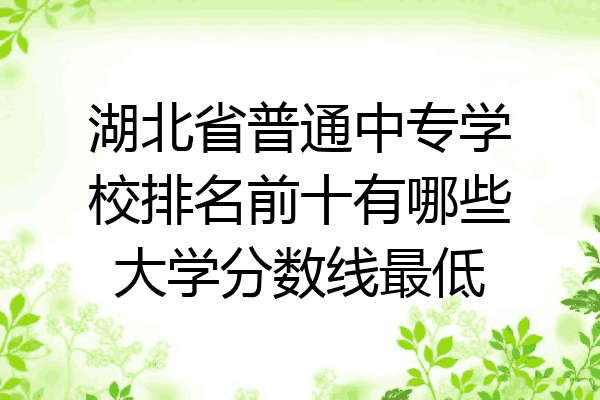 湖北省普通中专学校排名前十有哪些大学分数线最低