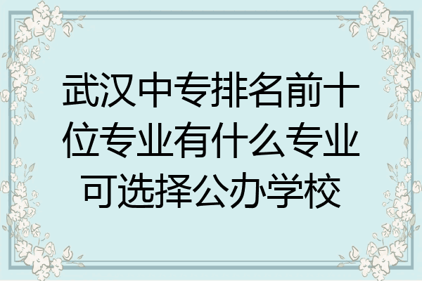 武汉中专排名前十位专业有什么专业可选择公办学校