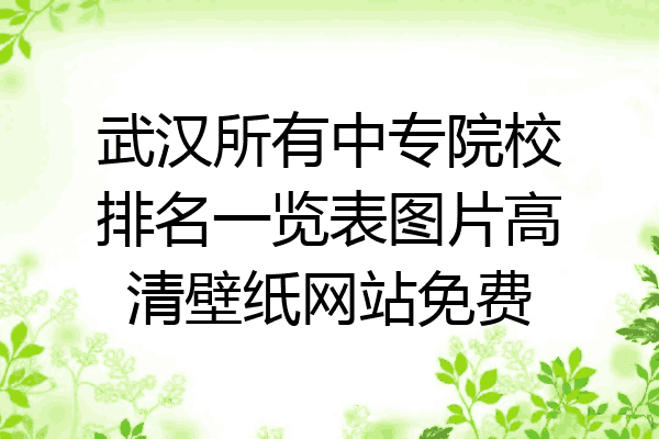 武汉所有中专院校排名一览表图片高清壁纸网站免费