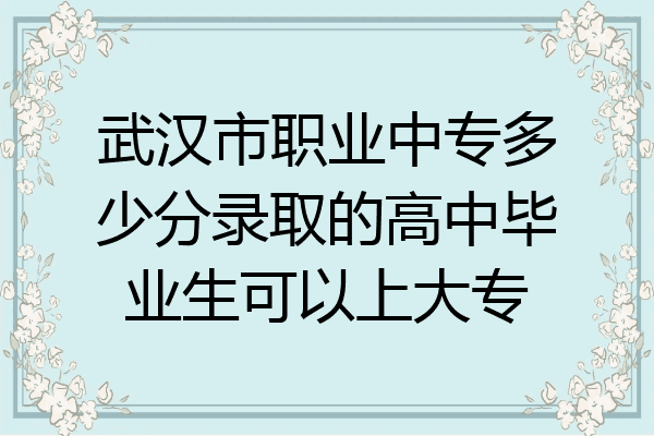 武汉市职业中专多少分录取的高中毕业生可以上大专