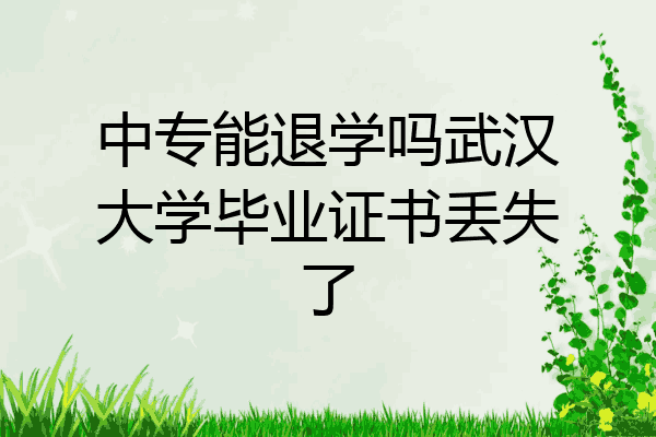 中专能退学吗武汉大学毕业证书丢失了