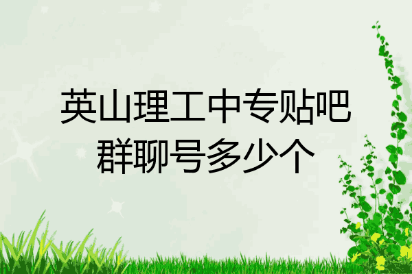 英山理工中专贴吧群聊号多少个