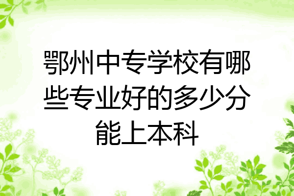 鄂州中专学校有哪些专业好的多少分能上本科