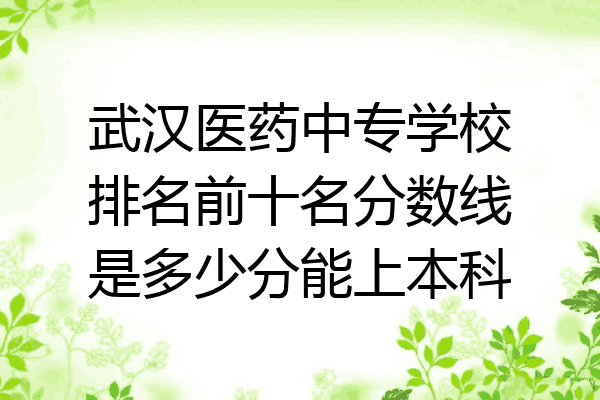武汉医药中专学校排名前十名分数线是多少分能上本科