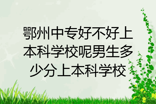 鄂州中专好不好上本科学校呢男生多少分上本科学校