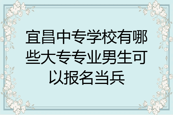 宜昌中专学校有哪些大专专业男生可以报名当兵