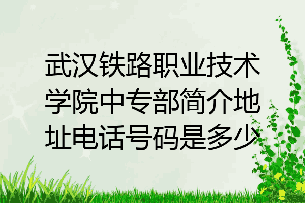武汉铁路职业技术学院中专部简介地址电话号码是多少