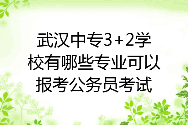 武汉中专3+2学校有哪些专业可以报考公务员考试