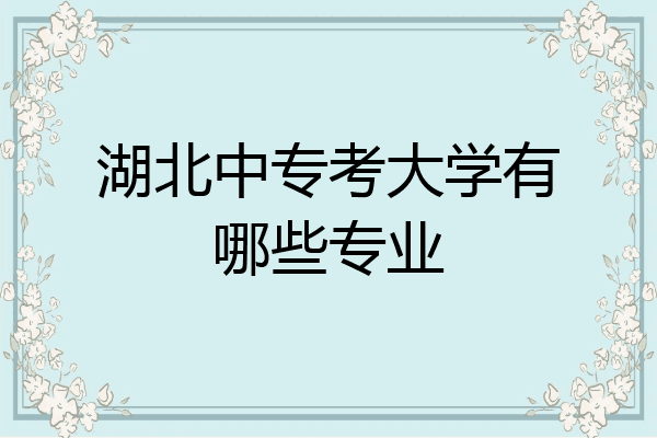 湖北中专考大学有哪些专业