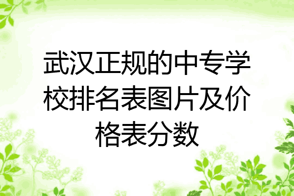 武汉正规的中专学校排名表图片及价格表分数
