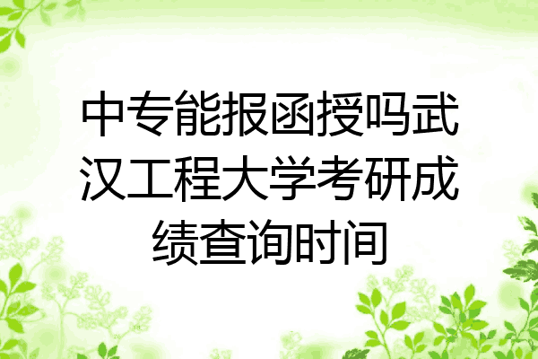 中专能报函授吗武汉工程大学考研成绩查询时间