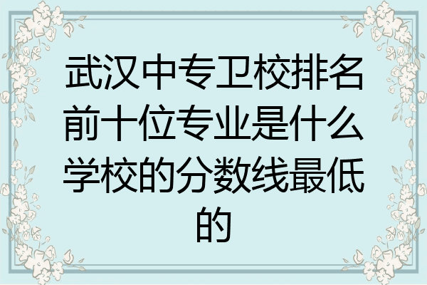 武汉中专卫校排名前十位专业是什么学校的分数线最低的