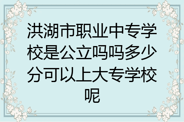 洪湖市职业中专学校是公立吗吗多少分可以上大专学校呢