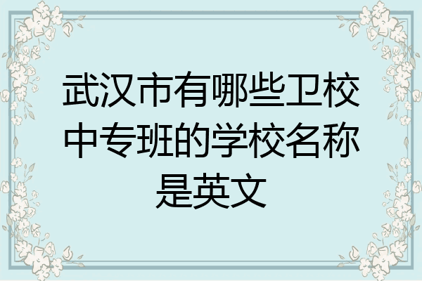 武汉市有哪些卫校中专班的学校名称是英文