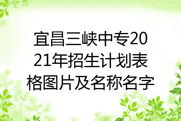 宜昌三峡中专2021年招生计划表格图片及名称名字