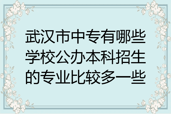 武汉市中专有哪些学校公办本科招生的专业比较多一些
