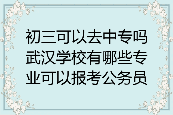 初三可以去中专吗武汉学校有哪些专业可以报考公务员