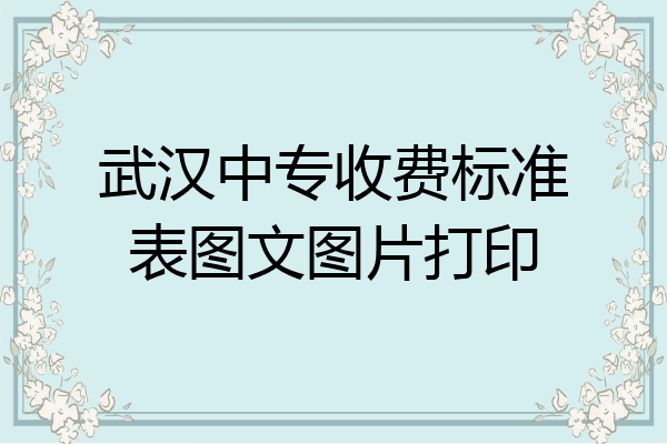 武汉中专收费标准表图文图片打印