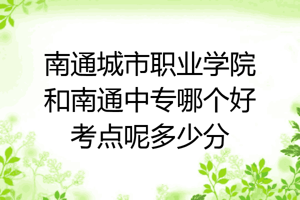 南通城市职业学院和南通中专哪个好考点呢多少分