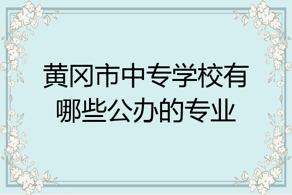 黄冈市中专学校有哪些公办的专业