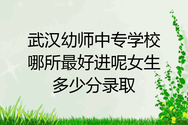 武汉幼师中专学校哪所最好进呢女生多少分录取