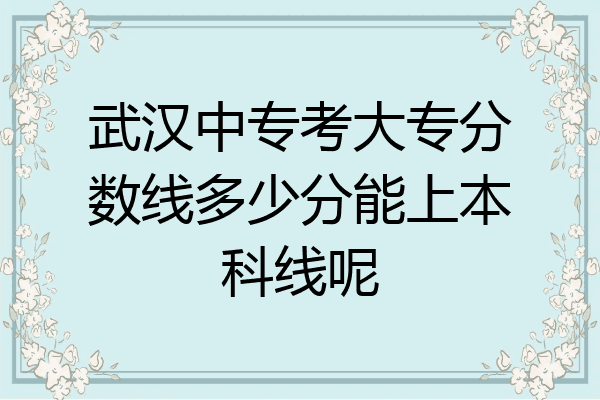 武汉中专考大专分数线多少分能上本科线呢