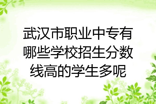 武汉市职业中专有哪些学校招生分数线高的学生多呢