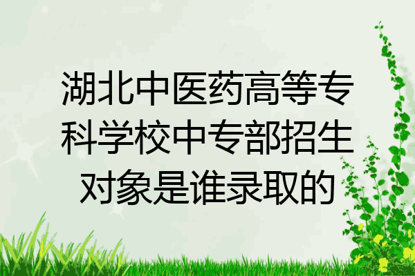 湖北中医药高等专科学校中专部招生对象是谁录取的