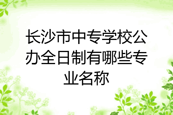 长沙市中专学校公办全日制有哪些专业名称