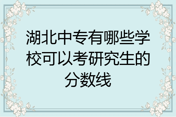 湖北中专有哪些学校可以考研究生的分数线