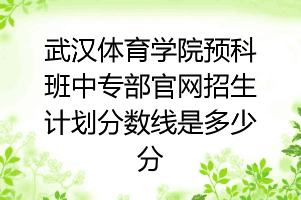 武汉体育学院预科班中专部官网招生计划分数线是多少分