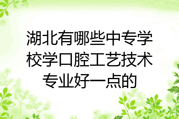 湖北有哪些中专学校学口腔工艺技术专业好一点的