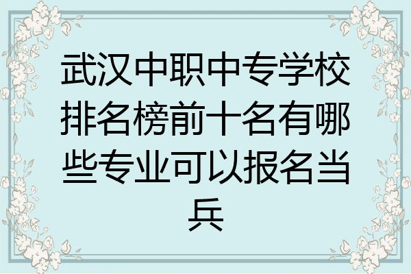 武汉中职中专学校排名榜前十名有哪些专业可以报名当兵