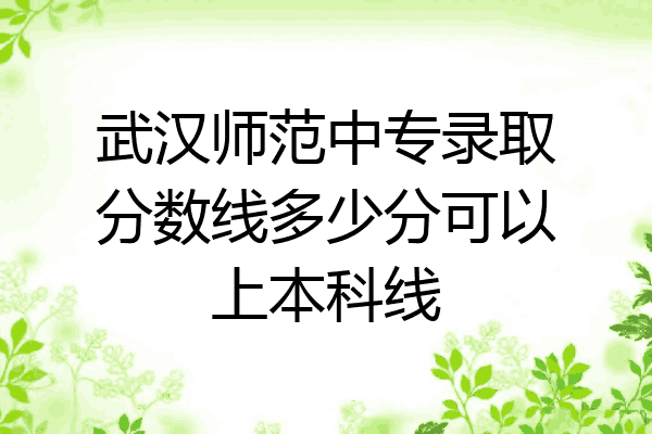 武汉师范中专录取分数线多少分可以上本科线