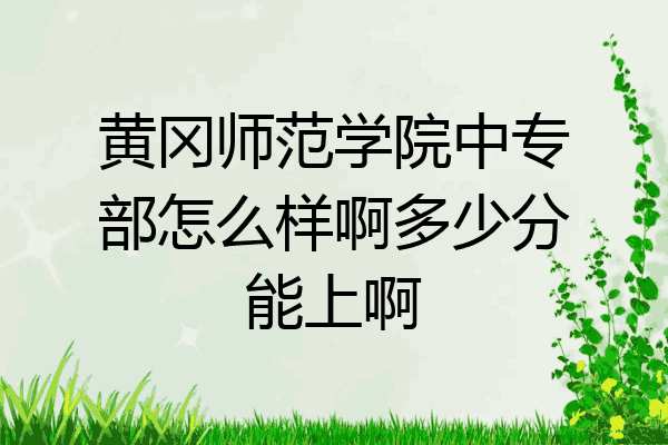 黄冈师范学院中专部怎么样啊多少分能上啊