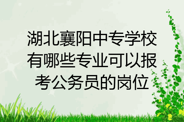湖北襄阳中专学校有哪些专业可以报考公务员的岗位