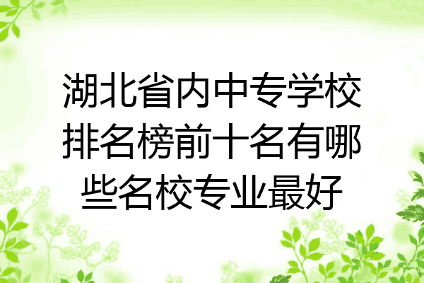 湖北省内中专学校排名榜前十名有哪些名校专业最好