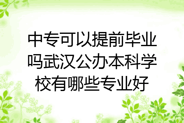 中专可以提前毕业吗武汉公办本科学校有哪些专业好