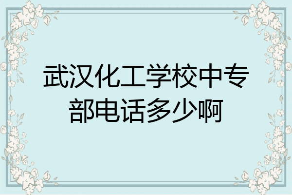武汉化工学校中专部电话多少啊