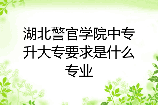 湖北警官学院中专升大专要求是什么专业