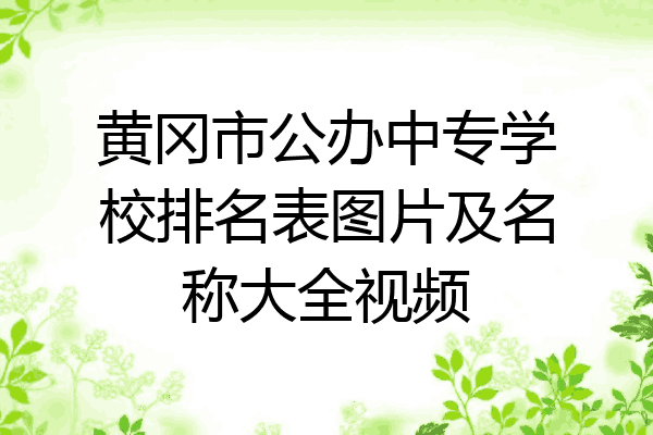 黄冈市公办中专学校排名表图片及名称大全视频