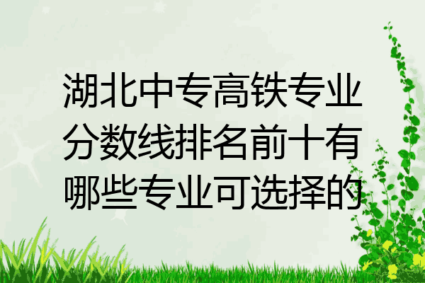 湖北中专高铁专业分数线排名前十有哪些专业可选择的