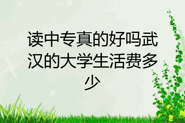 读中专真的好吗武汉的大学生活费多少