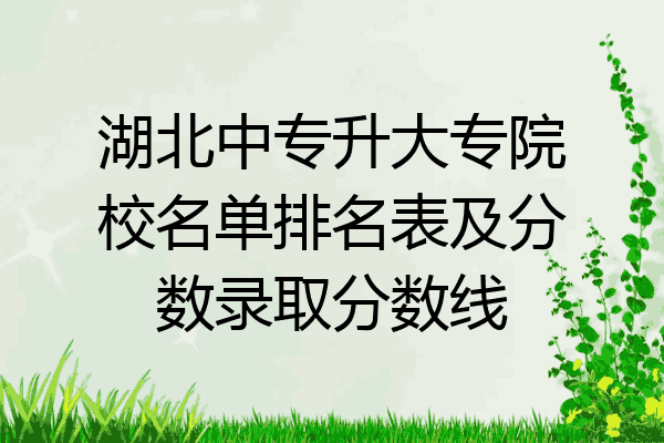 湖北中专升大专院校名单排名表及分数录取分数线