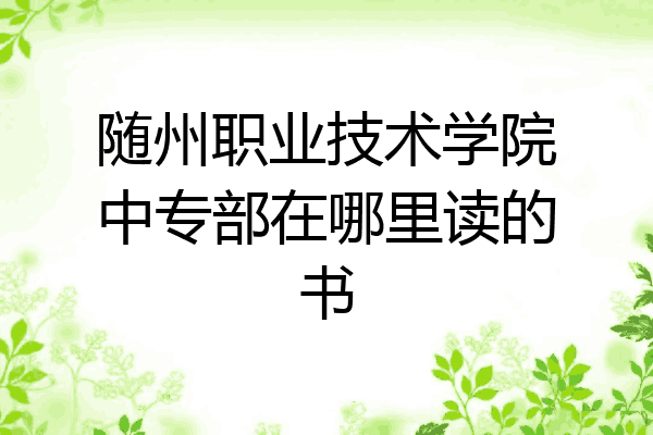 随州职业技术学院中专部在哪里读的书