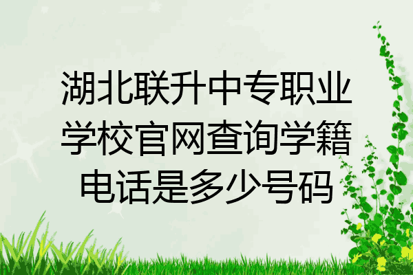 湖北联升中专职业学校官网查询学籍电话是多少号码