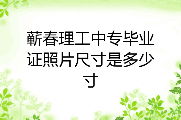 蕲春理工中专毕业证照片尺寸是多少寸